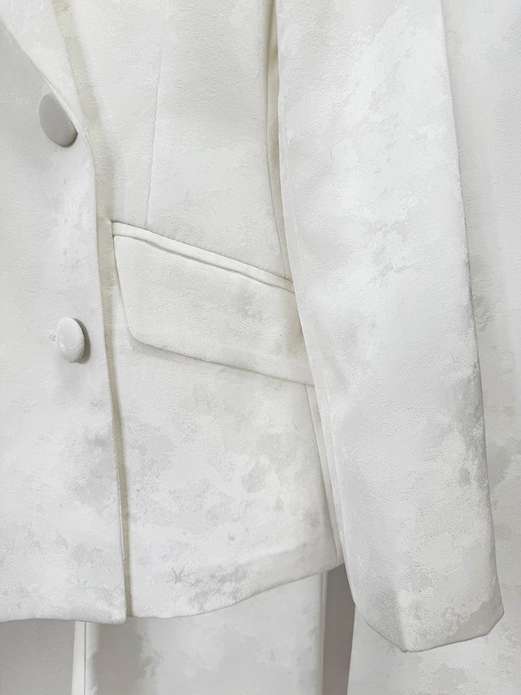 В наличии: 2025 Европейская и Американская Мода Знаменитостей Элегантный Жаккардовый Двубортный Пиджак Комплект