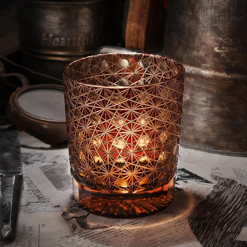 Glasses Bohemian Crystal Engraving Whiskey Drinkware Hand to Clear Color Glass Tumbler With Gift