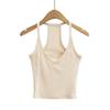 Deep V Neck Skinny Camisole Tank Vest Top Women All-match Y2K Slim Fitted Tops  Summer