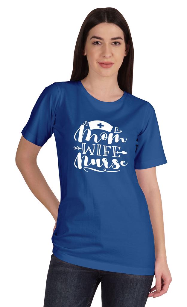 Inkmeso Женская футболка с круглым вырезом для мамы, жены, медсестры, топы, стандартный крой, хлопковая футболка