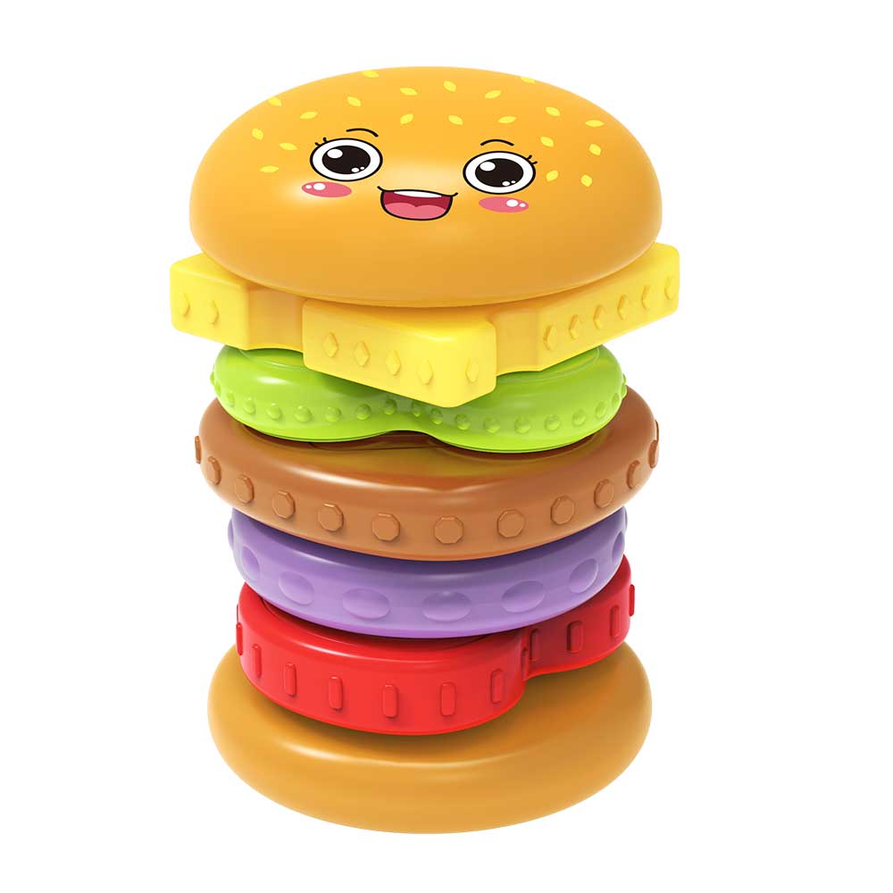Набор для сенсорного и интеллектуального развития «Бургер Бэби Монтессори», развитие мелкой моторики, обучающие игрушки «Башня для складывания»