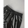 Women's Summer High Waist Loose Temperament Long Leather Trousers