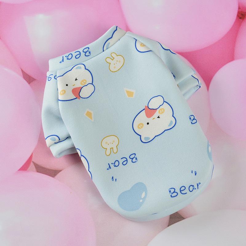 Новая милая мультяшная одежда с флисовой подкладкой для маленьких собак и кошек