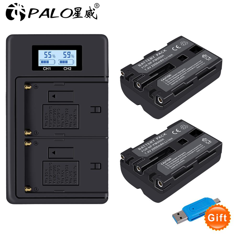 2000 мАч NP-FM500H NP FM500H NPFM500H аккумулятор для камеры + ЖК-дисплей USB двойное зарядное устройство для Sony A57 A58 A65 A77 A99 A550 A560 A580 аккумулятор