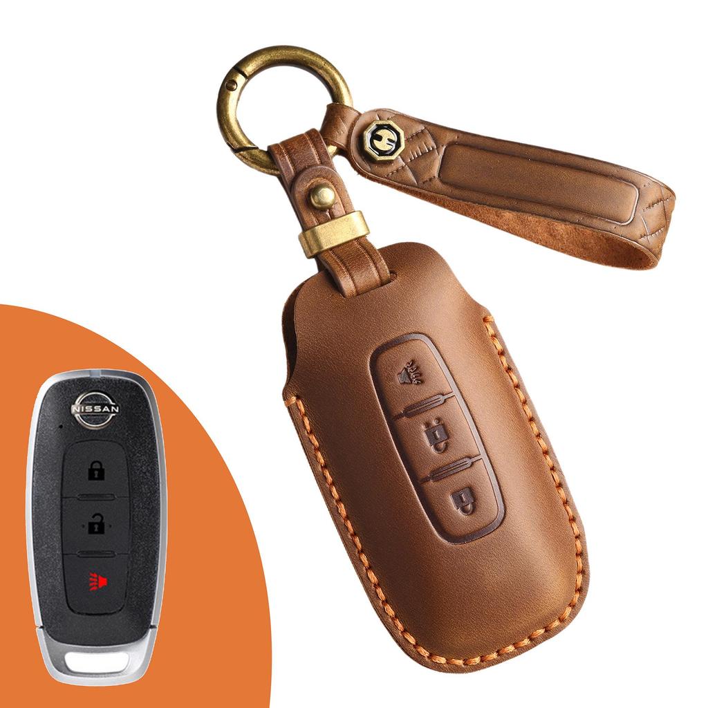 Кожаный чехол для ключа для новых моделей Nissan: Sylphy, Teana, Tanlu, Qashqai, Qijun, Jinke — стиль ретро с пряжкой