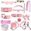 VaHppy SM BDSM Bondage Exquisite Sets 4colors Plush Leather Erotica Sex Toys for Couples Handcuffs Flirting