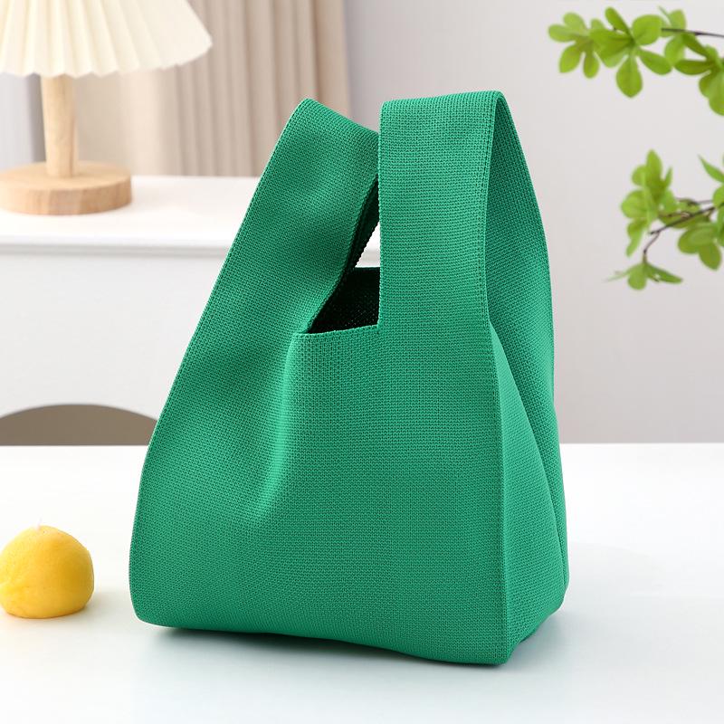 Женская корейская вязаная сумка-тоут 2025 года, конфетные цвета - Универсальная однотонная сумка