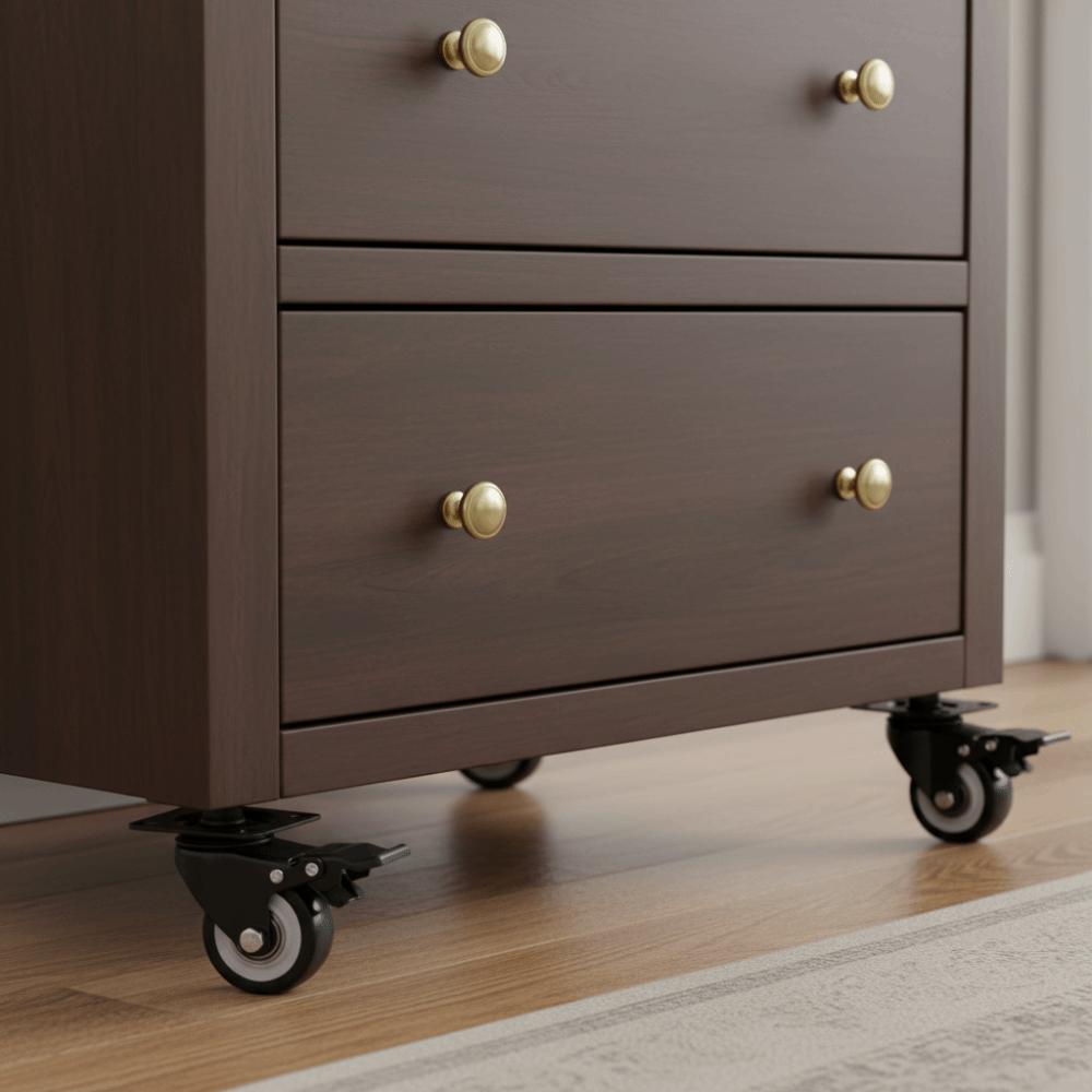 4PCS Smooth Rolling Rubber Wheels 360° Rotation Industrial Casters Swivel Plate Casters Shoe Rack