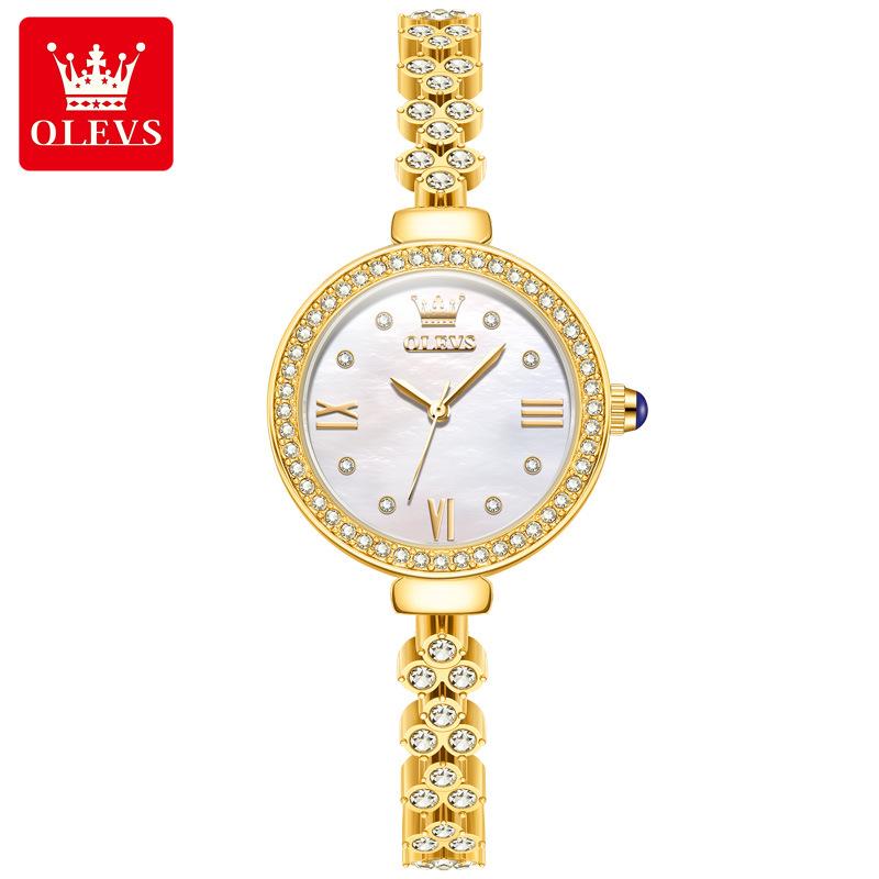 Full Circle Diamond Inlaid Quartz Watch for Women, Light Luxury Waterproof Watch, Valentine's Day Gift Watch