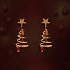 1 пара серег «Рождественская елка» с пятиконечной звездой и контрастным покрытием, украшения с тонкой текстурой, висячие
