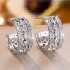 Women's Crystal White Zircon Stone Nut Earrings Vintage Wedding Jewelry Silver Color Luxury