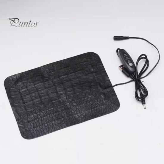 Pet Heating Mat 3 Gears Temperature Adjustment Rectangle Anti-scratch Climbing Cushion Warming Pad Electric Faux Leather Warm Reptile Accessories