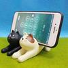1 Pcs Cute Lazy Bracket Cat Shape Resin Phone Holder Desktop Stand Fixing Mini Portable Multi-functional Holder Decoration