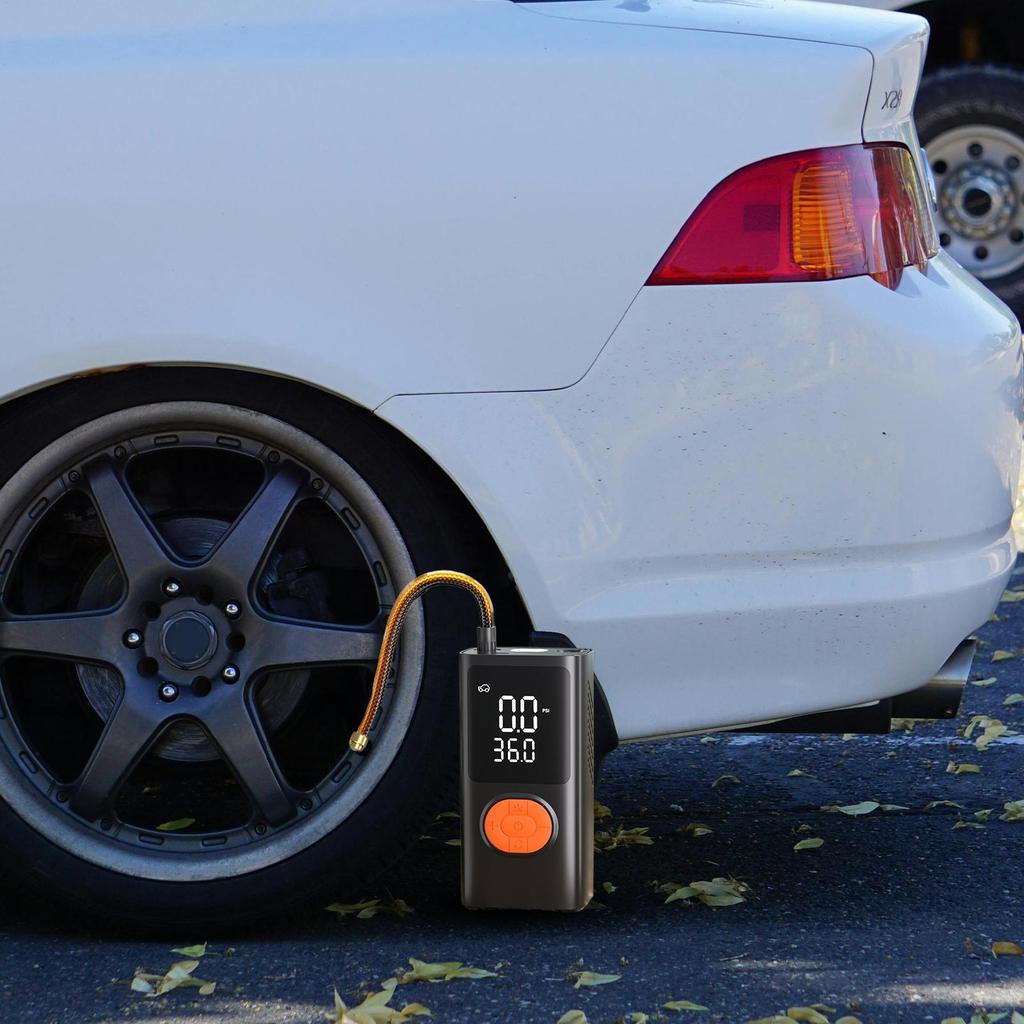 Портативный насос для шин Умный воздушный насос Накачиватель шин с цифровым манометром Перезаряжаемый фонарь Для ремонта грузовиков Мотоцикла