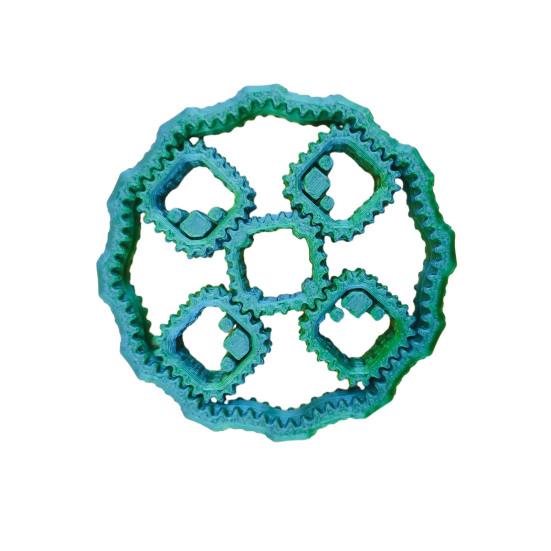 3D Printed Fidget Spinner Toy Stress Anxiety Relief Kids Teens Adults Interlocking Gear Fingertip Gyroscope Portable Travel Sensory Spinning Toy