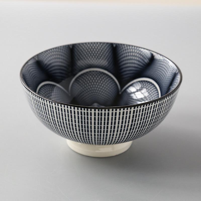 Японская 6-дюймовая миска для лапши, керамическая, подглазурная, на высокой ножке, салатница для дома, рамен