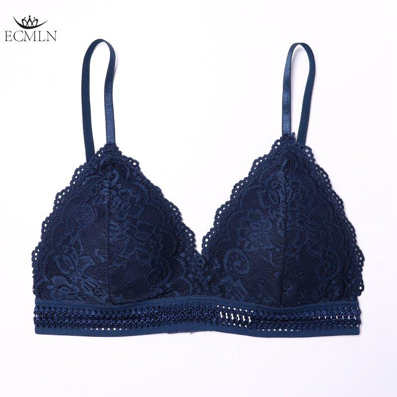 Кружевной женский бюстгальтер без косточек с паралоновыми тонкими съёмными вкладышами и регулируемыми лямками
