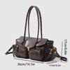 Y2K Style Large Bowling Bag Chic Boston Handbag Solid Color Motorcycle Crossbody Shoulder Bag Women's Vintage Underarm Bag