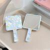 Hand-Held Cosmetic Mirror Flower Makeup Tools Adorable Square Mirrors  Woman