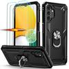 Protective Case - BOOLING - for Samsung A13 5G - Black - 2 Tempered Glasses - Metal Stand