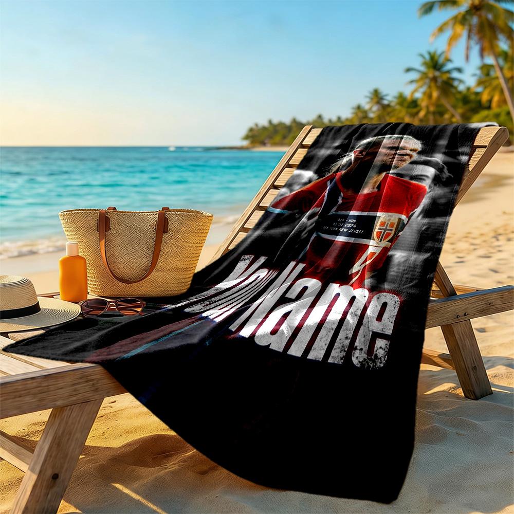 Haaland Customizable Name Beach Towel High Absorbency Quick-Dry Portable for SwimmingBeachCamping Travel Beach AccessoriesGym