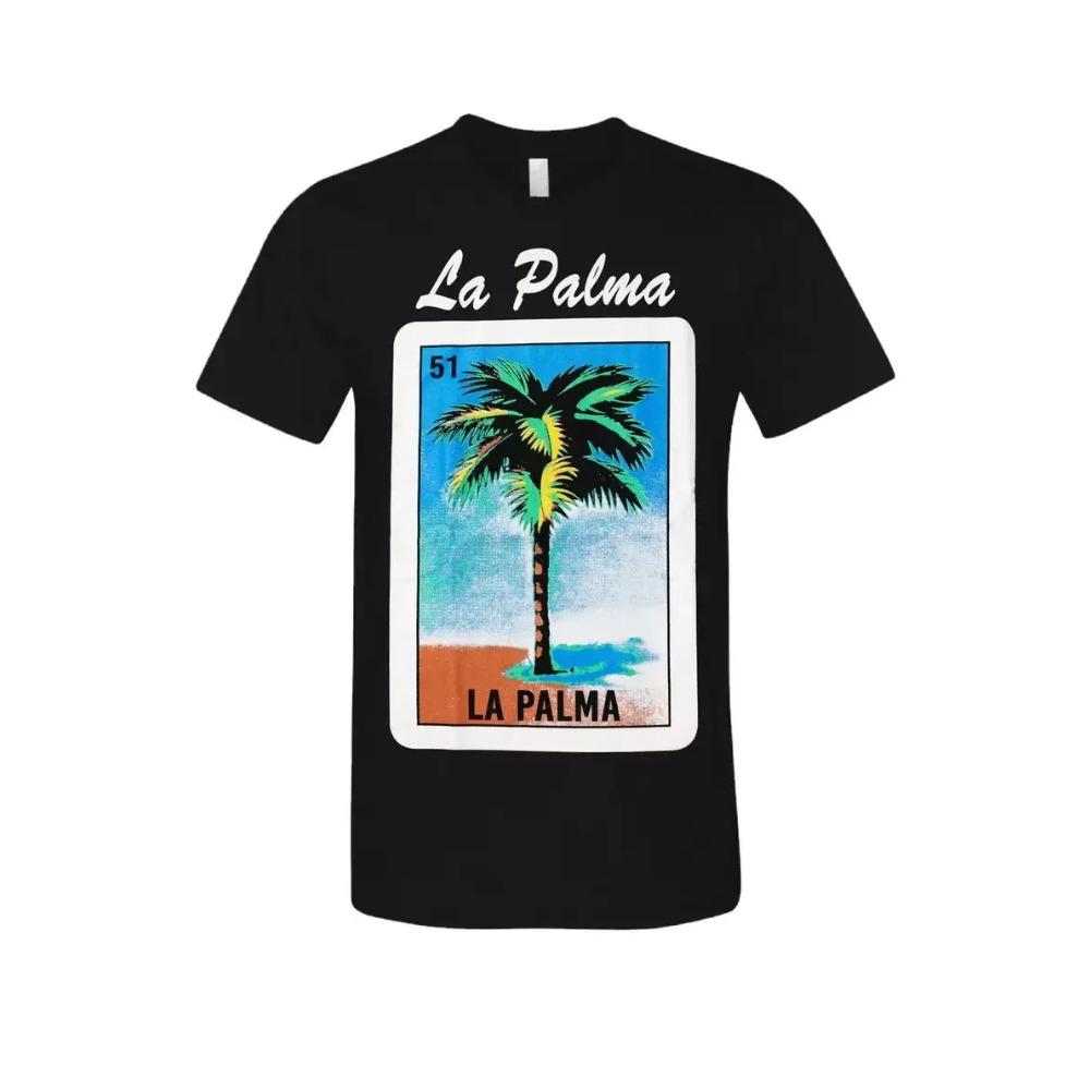 Ла Пальма Лотерея Мексиканское Бинго Футболка Новинка Смешная Семейная Футболка Черная Новая