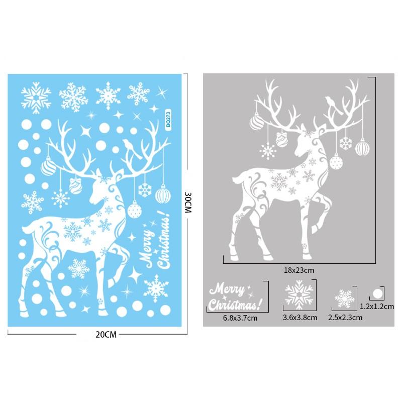 Рождественская наклейка на зеркало Санта-Клаус Снеговик Олень Декоративная стеклянная электростатическая наклейка Веселый рождественский декор для дома