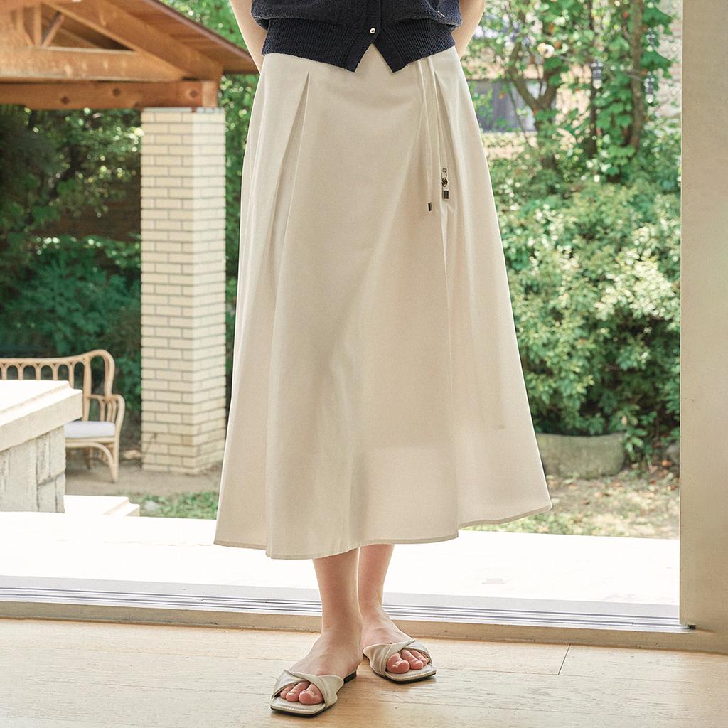 Micene Nerine Strap Pleated Long Skirt