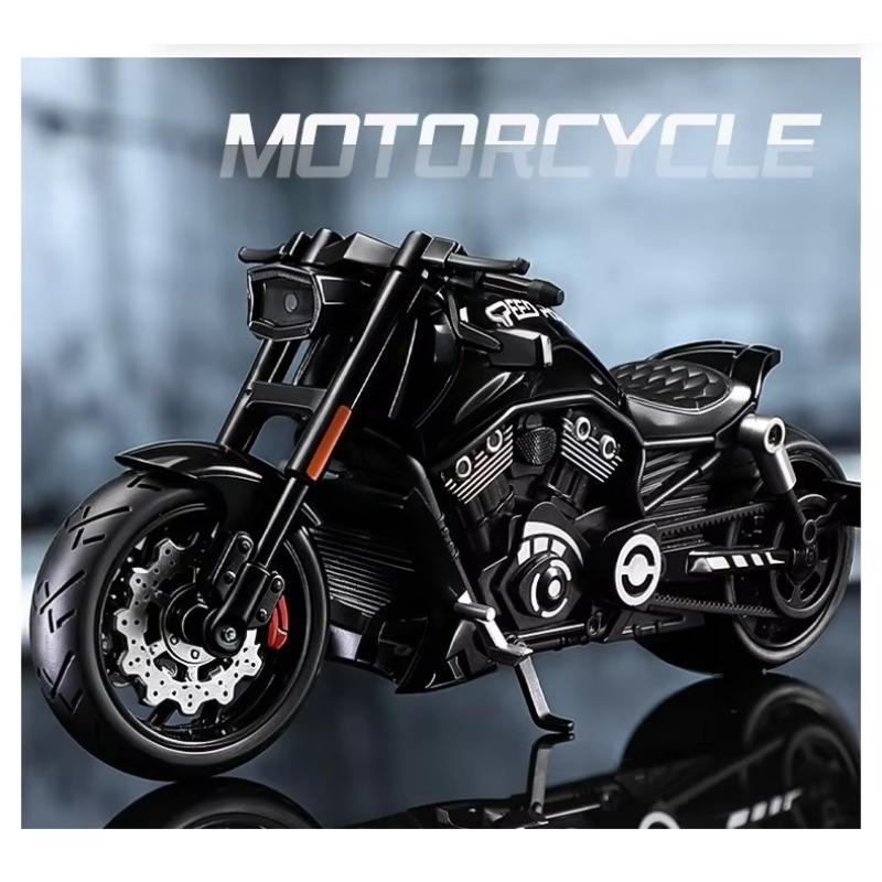 Симуляция 1/10 Сплав Harley Винтажная Модель Мотоцикла со Звуком и Светом Литая Игрушка Коллекция Мотоциклов Миниатюрная Машинка