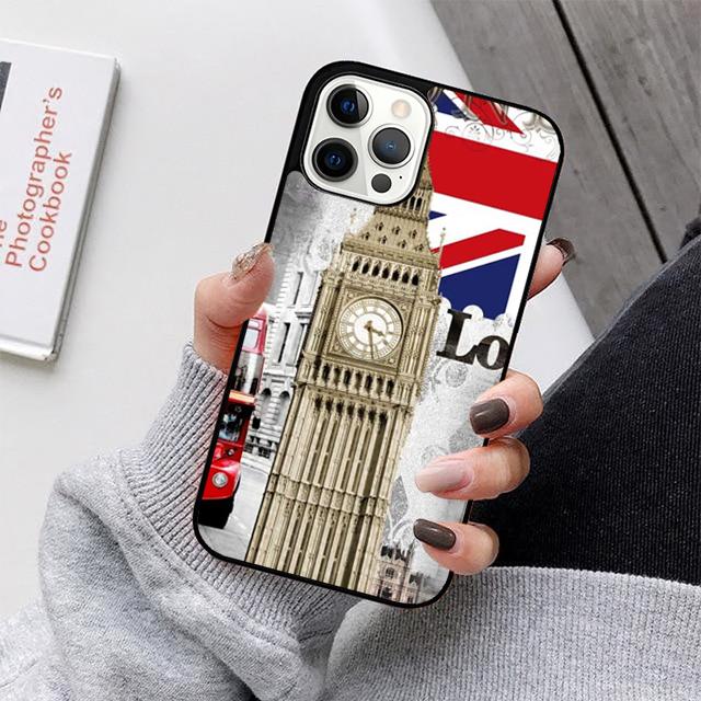 Лондонский Автобус Англия Биг Бен Чехол для Телефона Для iPhone 17 Air 16 15 14 13 12 11 Pro Max Plus Max Чехол Оболочка coque