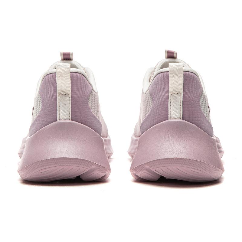 Li-Ning Модные Дышащие Мягкие Упругие Беговые Кроссовки Женская Сникерс Бело-Песочно-Серый Кварцево-Розовый ARSW118-3