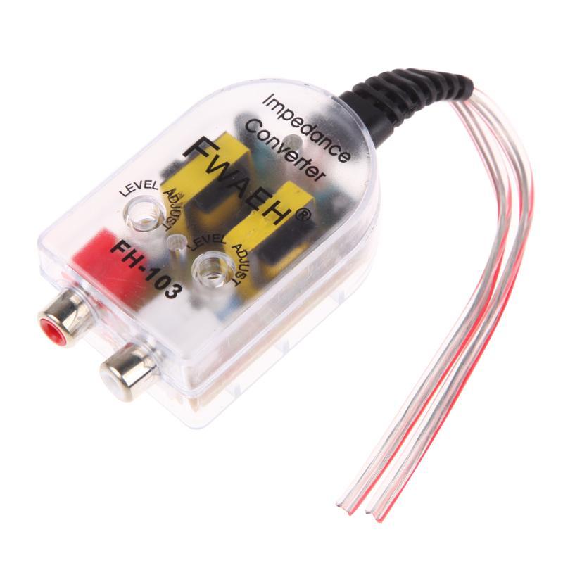 12V Universal Car Stero Radio Speaker High To Low RCA Line Audio Impedance Car Impedance Converter Free Drop Converter