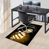 Golden Microphone Chair Mat Office Carpet, Oversized Rug for Home Decor, Sofa Mat, Desk Pad Gift, Suitable for Bedroom, Living Room, Various Rooms