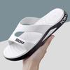 Тапочки для мужчин, летние модные мужские тапочки, сандалии, тапочки с толстой подошвой, нескользящие, водонепроницаемые, пляжные тапочки для ванной