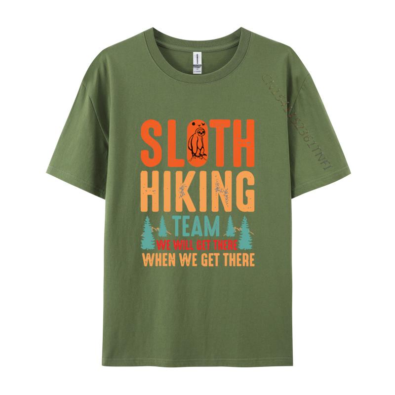 Retro Sloth Hiking Team Well Get There Tshirts Cute Casual Cotton Men Tshirts T Shirt Men 100 Cotton