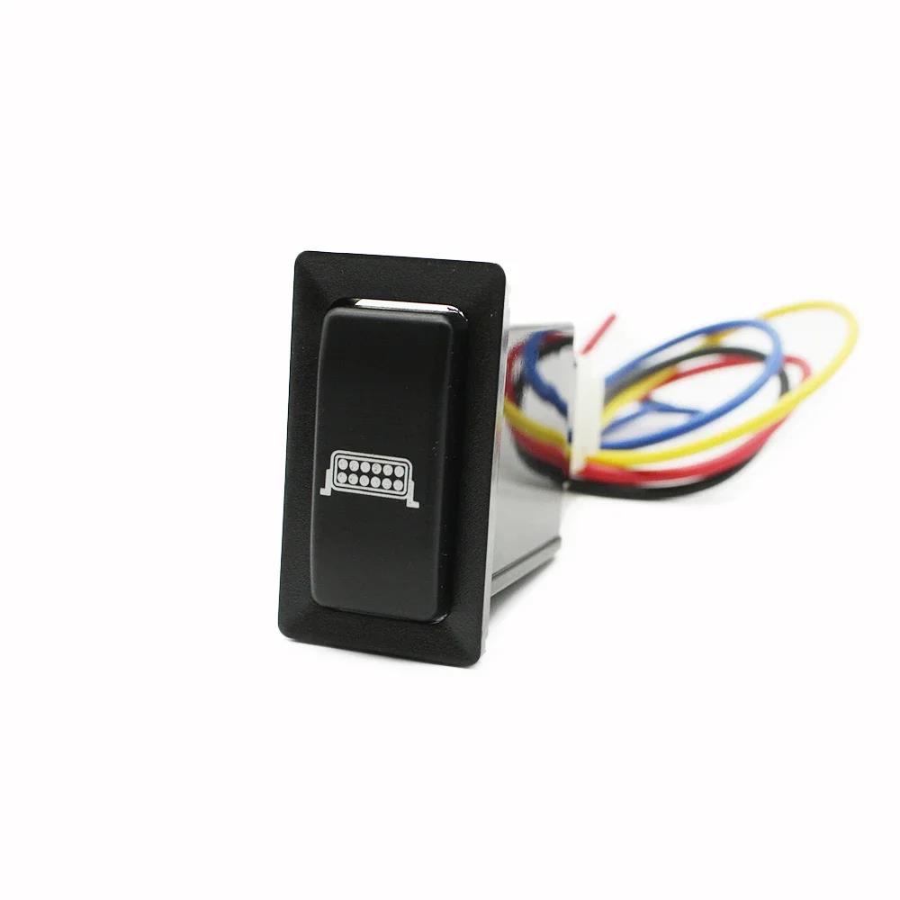 Car Blue LED Light DRL Fog Lamp Power On Off Switch Radar Camera Misic Button For Toyota LC95 2002 For HINO 500/700 Accessories