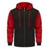 Men Zip Up Long Sleeve Pullover Casual Color Block Hooded Sweatshirt Drawstring Sport Winter Jacket With Pocket