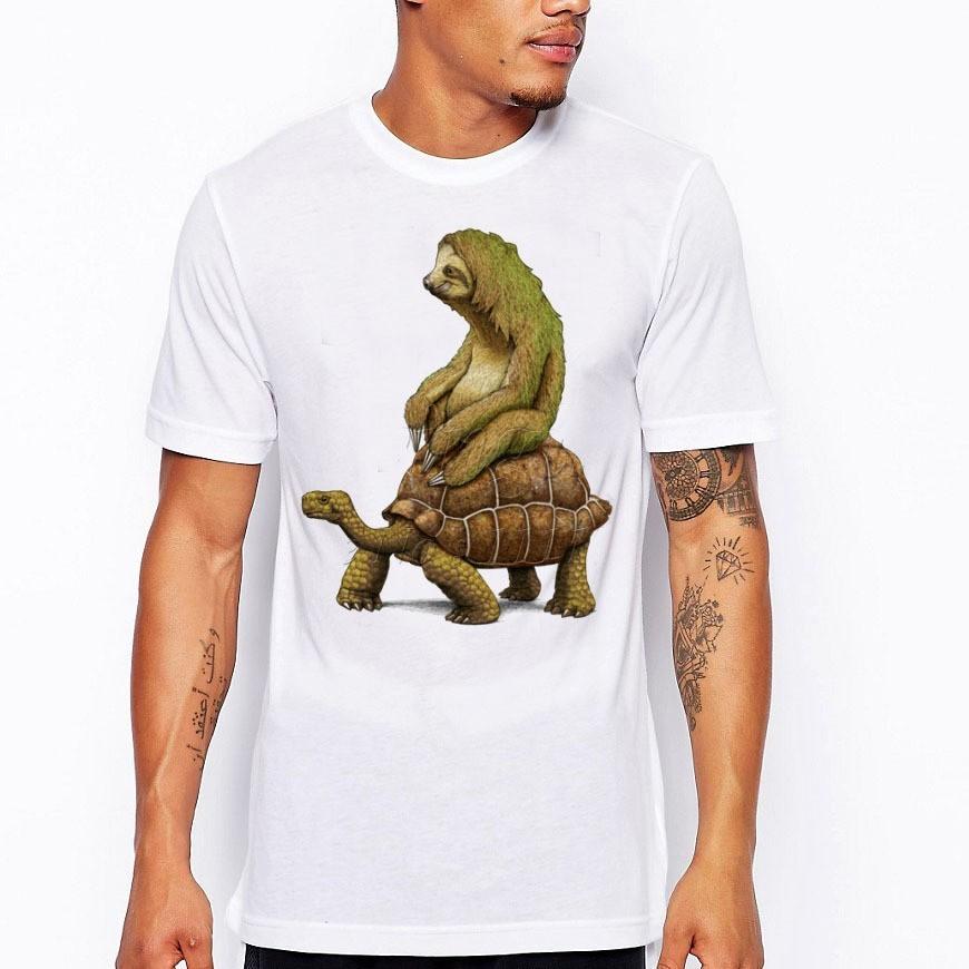 Tortoise Usa Zootopia Sloth Design Tshirt Mens Short Sleeve Funny Shirts Tops
