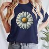 Летний топ с круглым вырезом и 3D-цветочным принтом, модные и повседневные милые женские футболки с короткими рукавами
