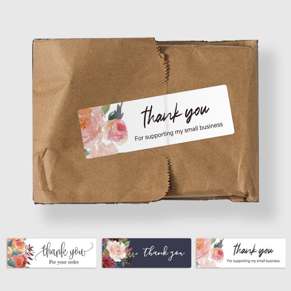 120pcs Rectangle Thank You Sticker for Your Order Purchase Small Business Shopping Handmade Label Holographic Gift Package Seal