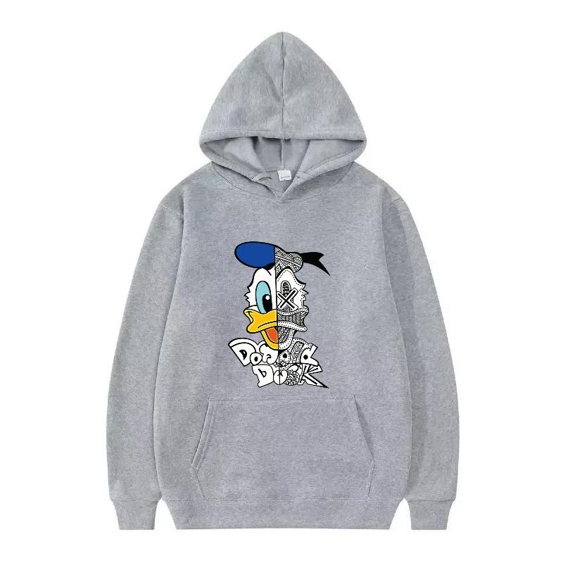 Disney Mickey Mouse Pattern Woman Fleece Casual Loose Black Autumn Tops Clothes Pullovers Ladies Cheap Hoodies Men Sweatshirts