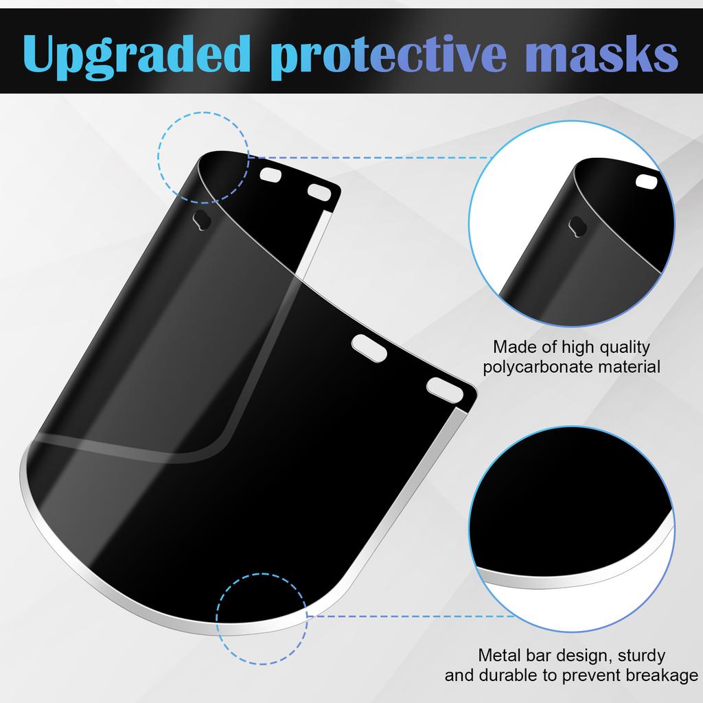 Haishell 2 шт. Запасные линзы для защитного экрана для лица, Тонированные черным, Защитный козырек для каски для сварки, шлифовки, косплея (40X20См/15