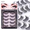 5 Pairs/Set Self-adhesive False Eyelashes Reusable Natural Look Wispy Fluffy Handmade Fake Lashes Strips Women Eye Makeup Tools