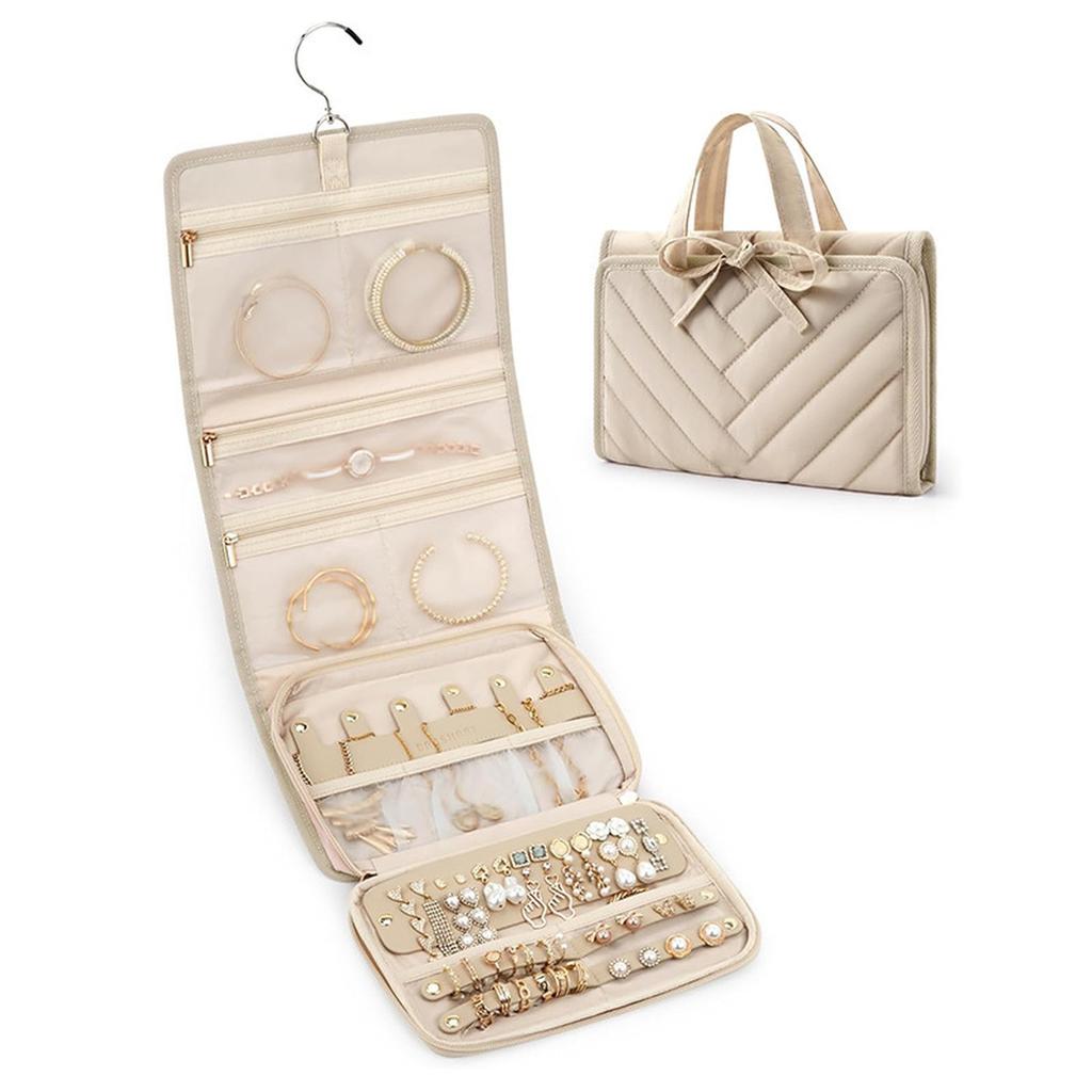 Новый дорожный органайзер для украшений *, Складная сумка для украшений, Подходит для путешествий с кольцами, ожерельями, серьгами и браслетами.