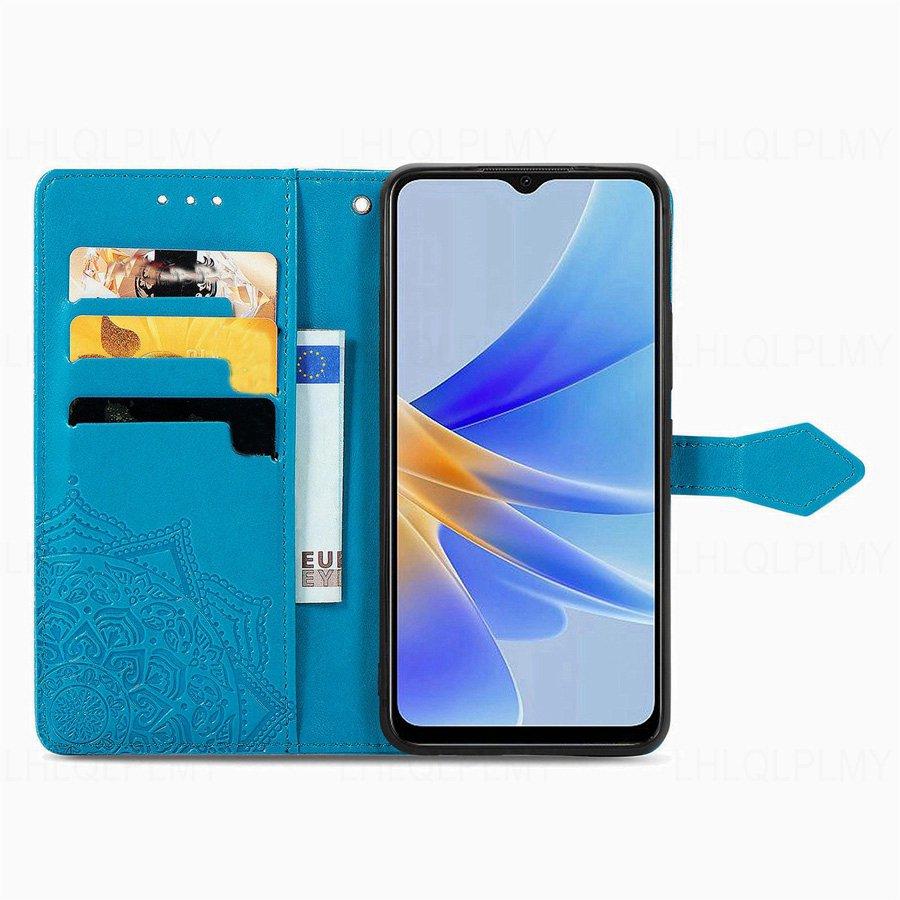 Кожаный кошелек-книжка с цветочным принтом для Realme C67 C71 C61 C63 C53 C51 11 Reno 13 14 OPPO A40 A96 A53 A5 A54 A74 A78 A98 A79 5G A38 A58 A18 Мягкий чехол