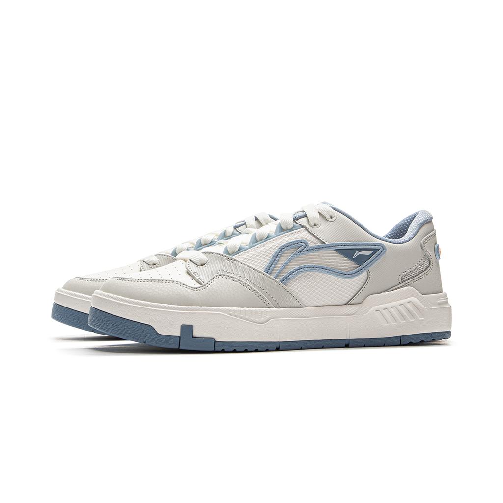 Li Ning Common 80-е Удобные Мягкие Эластичные Классические Нескользящие Износостойкие Низкие Кеды для Скейтборда Мужские Кроссовки Белые Серые Синие AGCV051-2