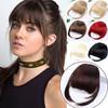 New Pretty Girls Hair Extension Bangs Straight Wig Piece Clip On Clip In Front Hair Bangs Wigs Synthetic Invisible Bangs Black Brown
