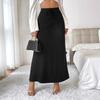Women's Color Satin Satin Skirt Spring Summer High Waist Lace-up Skirt