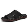 Cool Leather Men Slippers Genuine Leather Slides Man Summer Shoes For Men Leisure Outdoor Sandals Plus Size 38-48