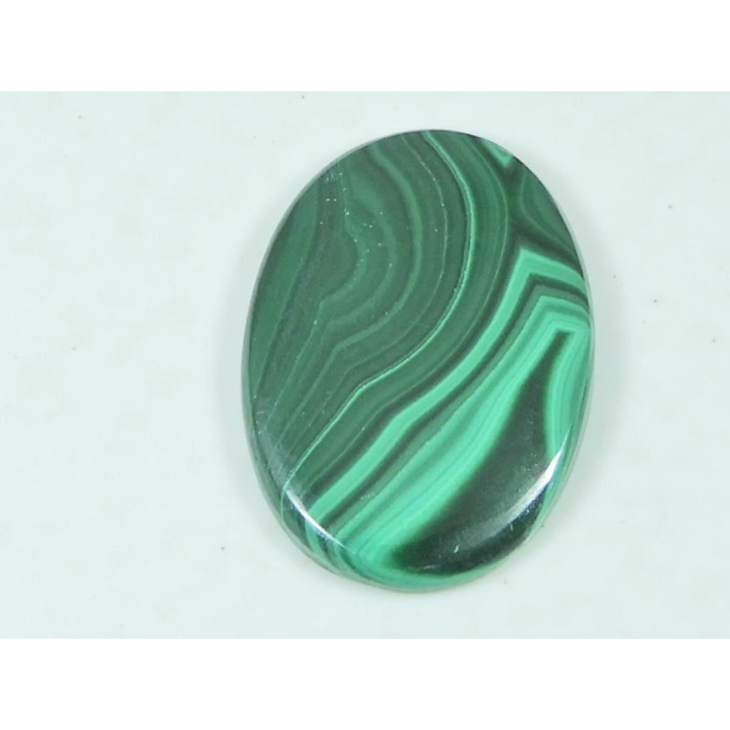 23X34X04MM Natural Green Malachite Oval Shape Cabochon Loose Gemstone 48Cts. G-258